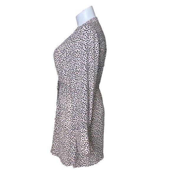 Chico's Dot-Print Smocked Tunic, Peony Petal Long Sleeves Chico's Size 2 (L) - Picture 8 of 11